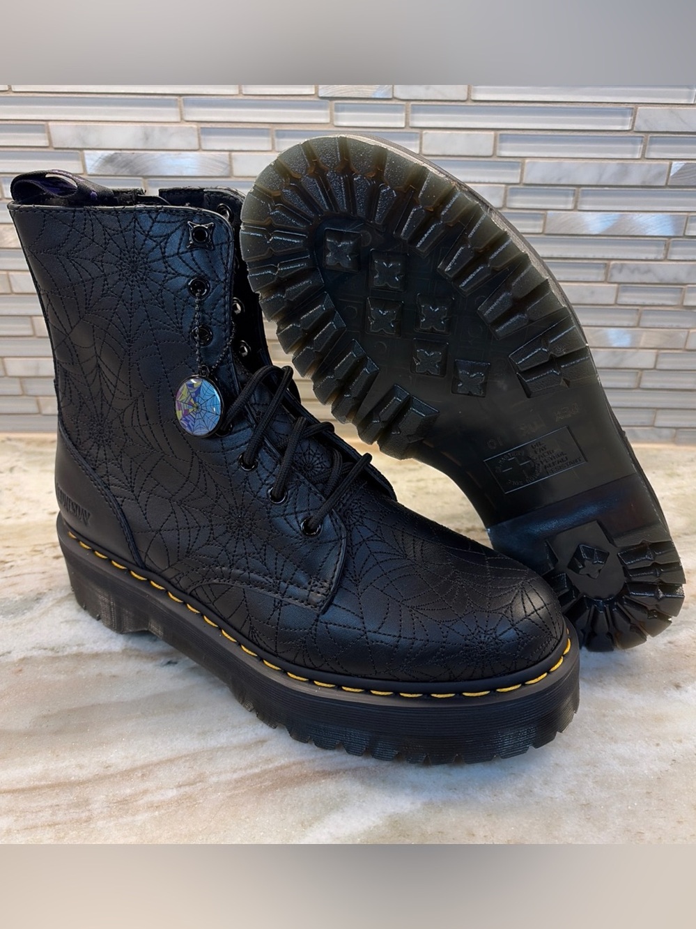 Dr. Martens x Wednesday Halloween Jadon Boots Spiderweb US 12L 11M NEW RARE